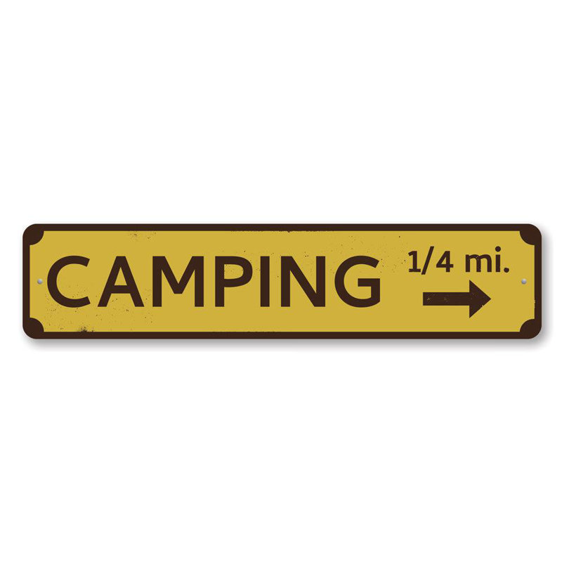 Panneau de camping personnalisé en aluminium, H 4 po x l 18 po x P 0,04 po, Oui