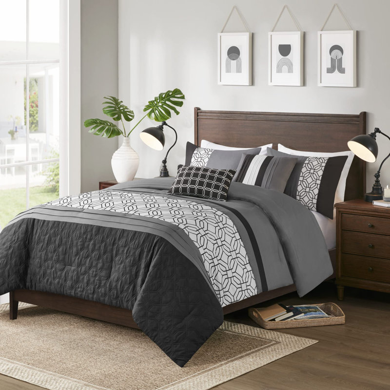 Donnell Embroidered 5 Piece Comforter Set