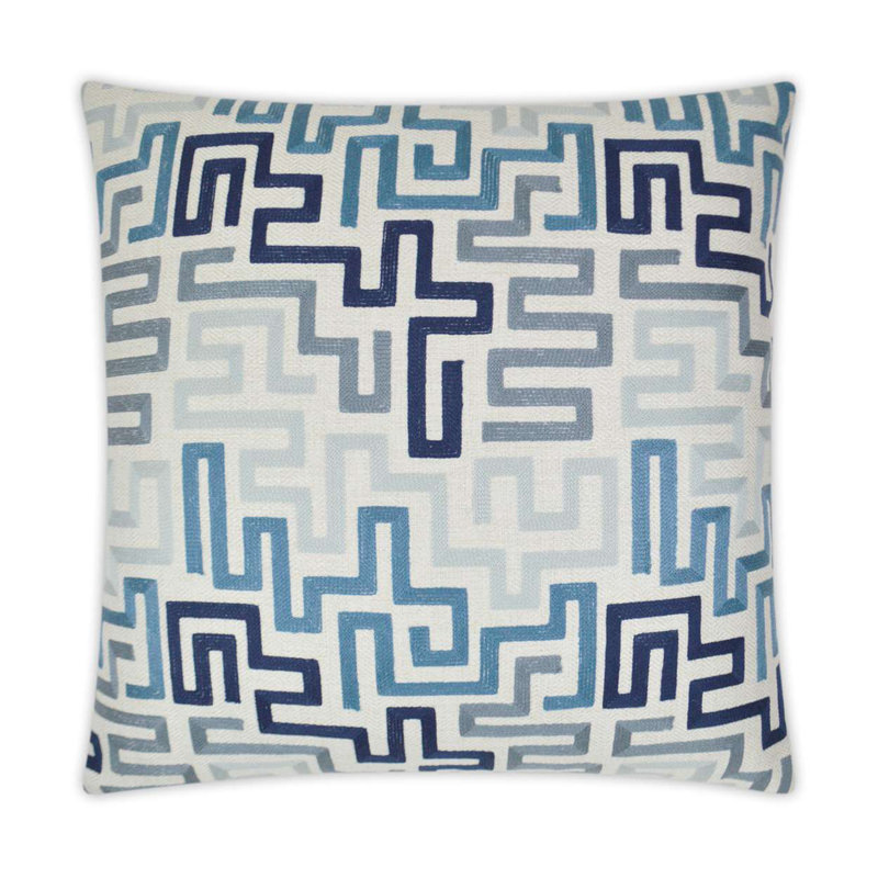 Labyrinth Pillow Cover & Insert, Square 24", Indigo