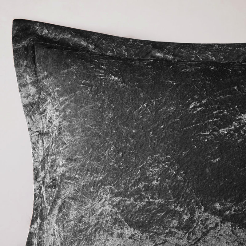 Très grand / très grand édredon en velours et coussin décoratif gris et rembourré, Gris