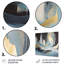 «Gold and Blue Abstract Expression 1», art mural abstrait en métal-1210385370
