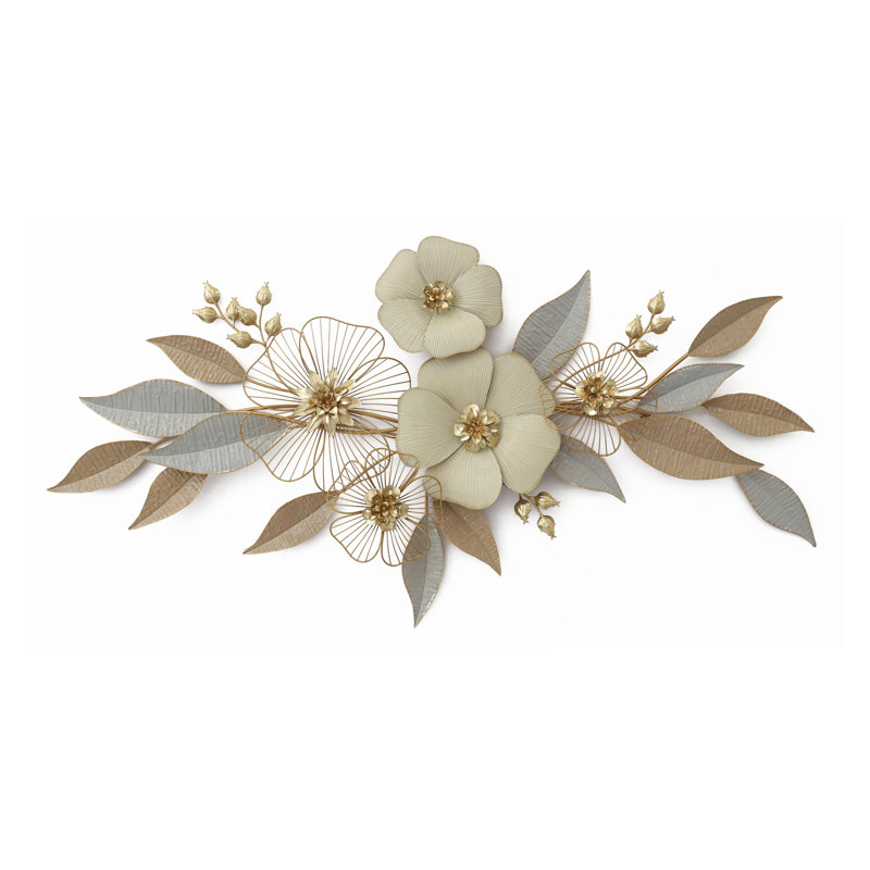 Décoration murale florale en métal 28 po x 35 po