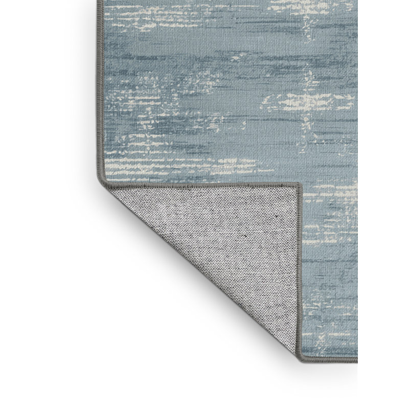 Tapis abstrait gris lavable à la machine, Rond 3 pi