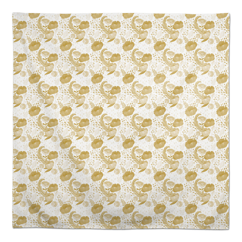 Simple Floral Yellow 2 Tablecloth, Yellow