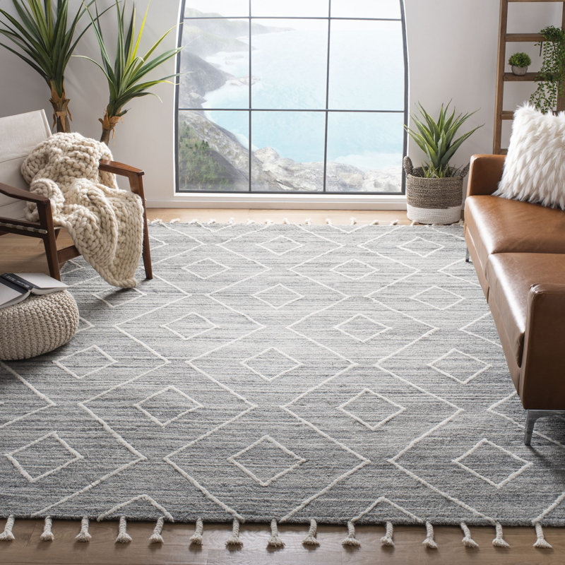 Powell Hand Tufted Wool Geometric Rug, Rectangle 4' x 6'