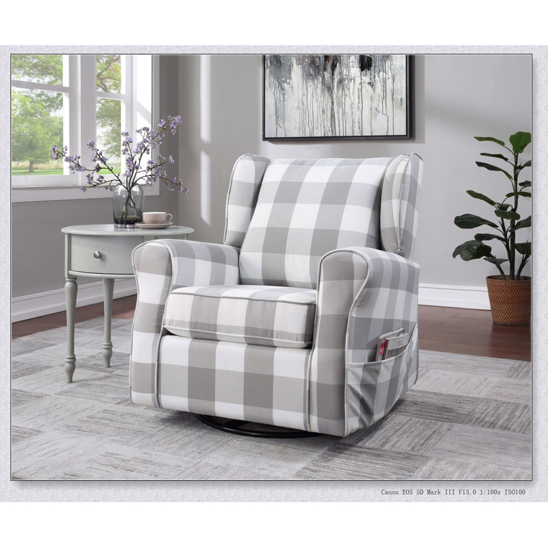 Patli Gray& Fabric Glider Chair with Swivel Solid base frame, comfortable, durable, beautiful,Elegant swing, free life