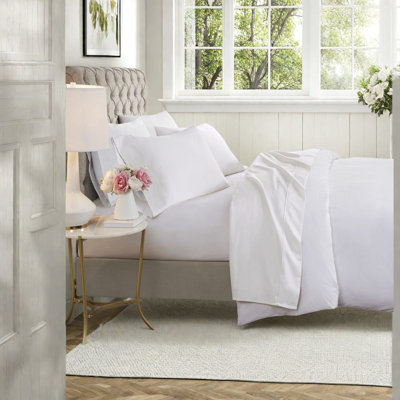 Cooling Queen Sheets & Pillowcases, 600 Thread Count Cotton Blend, White