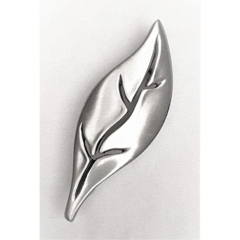 Botanical Large Smooth Leaf 3" Centre to Centre Novelty Pull, Satin