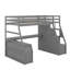 Lit mezzanine simple avec tiroirs, tablettes et bureau-789759793