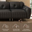 Coussin modulaire en cuir noir en microfibre-1301285060