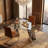 Glass Dining Table, 78 inch Silver Dining Room Table, Modern Dining Table for 6-8 People