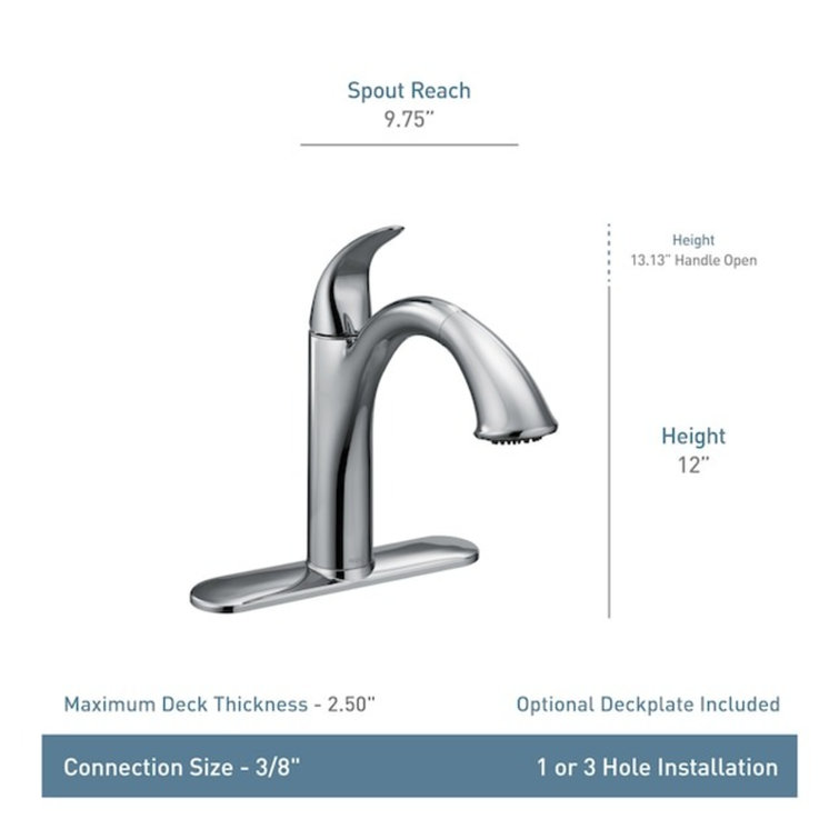Camerist Pull Out Single Handle Kitchen Faucet with Duralock