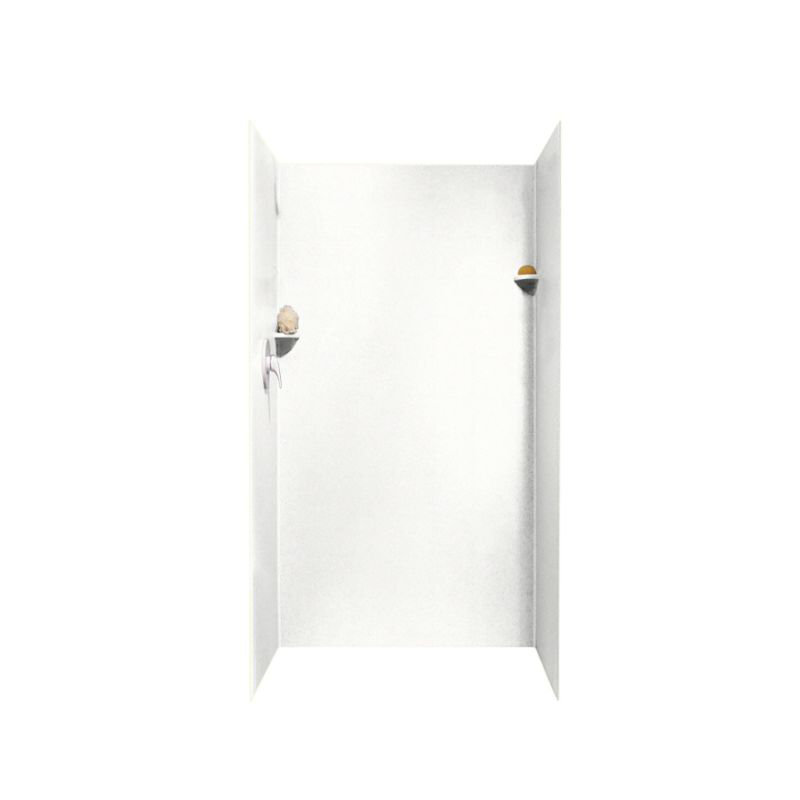 36'' W 36'' D 72'' H Glue Up Solid Surface Wall, Tahiti White