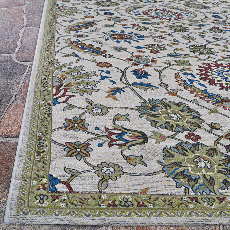 Dolce Floral Beige Multicolor Indoor Outdoor Area Rug, Rectangle 2'3" x 3'11"