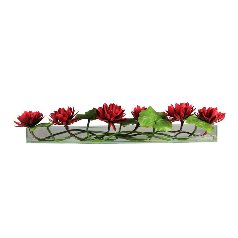 Arrangement floral de lys en verre Casa, Rouge