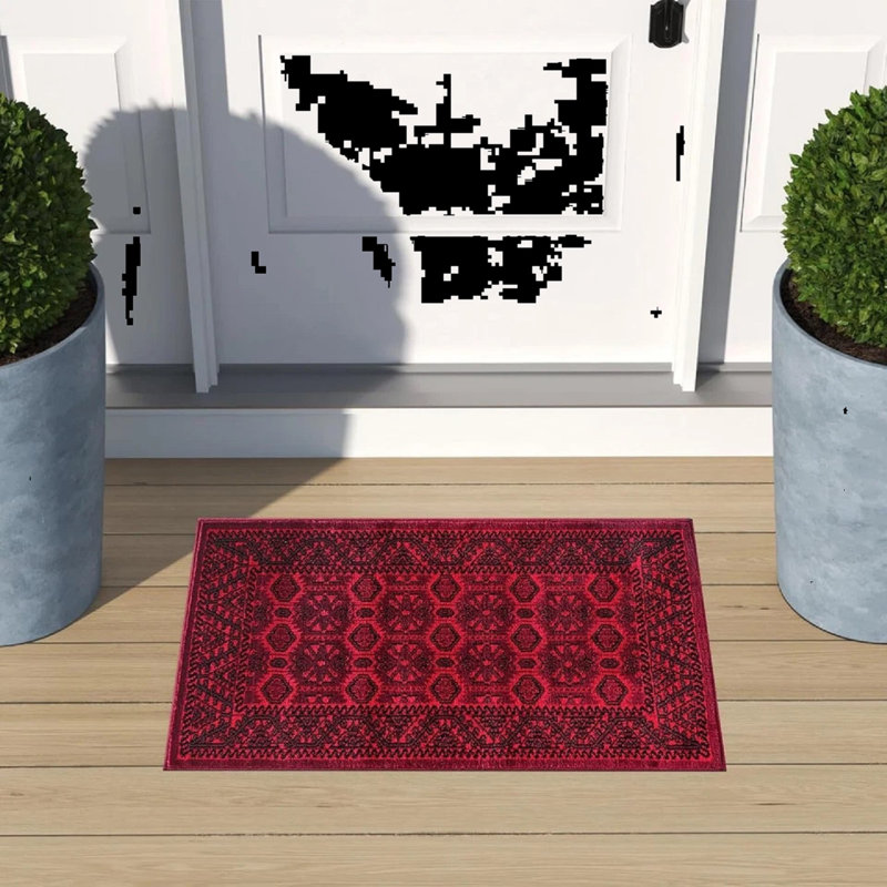 Floral Area Rug, Rectangle 60 x 110 cm 