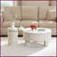 Ensemble de 2 tables basses gigognes en plastique blanc avec rangement, 27,56 po 19,69 po pour le salon-9103788