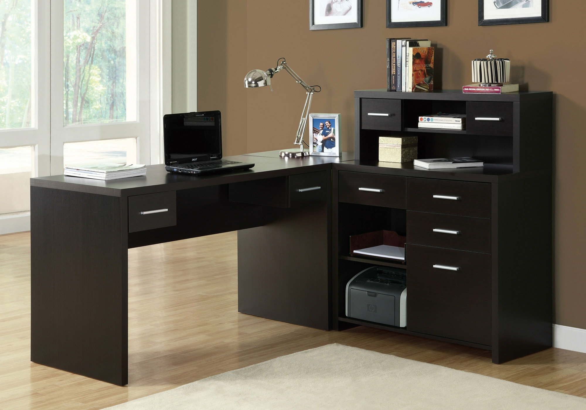 Aschley Computer Desk Home Office Corner Storage Drawers L Shape Work  Laptop Laminate