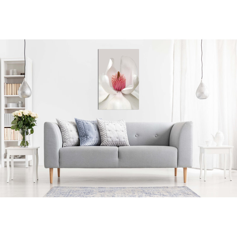 White Magnolia Flower Petals 1 Piece Wrapped Canvas Wall Art, 31cm H x 20cm W