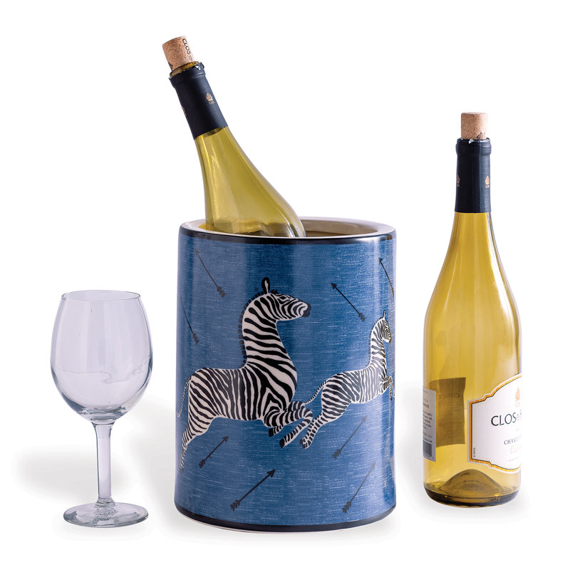 Scalamandre Maison Zebra Champagne Bucket, Blue