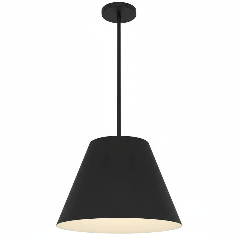 16 inch Diameter Integrated LED Black Pendant, 11" H x 16" W x 16" D, Black