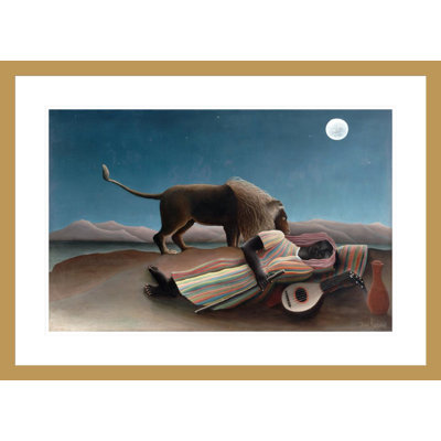 (The Sleeping Gypsy) par Henri Rousseau, impression giclée sur cadre