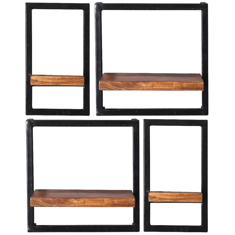 Merriweather 4 Piece, 70cm H x 55cm W x 25cm D, Brown/Black