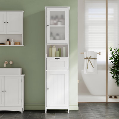 Rior 1-Drawer Freestanding Linen Cabinet with Adjustable Shelves
