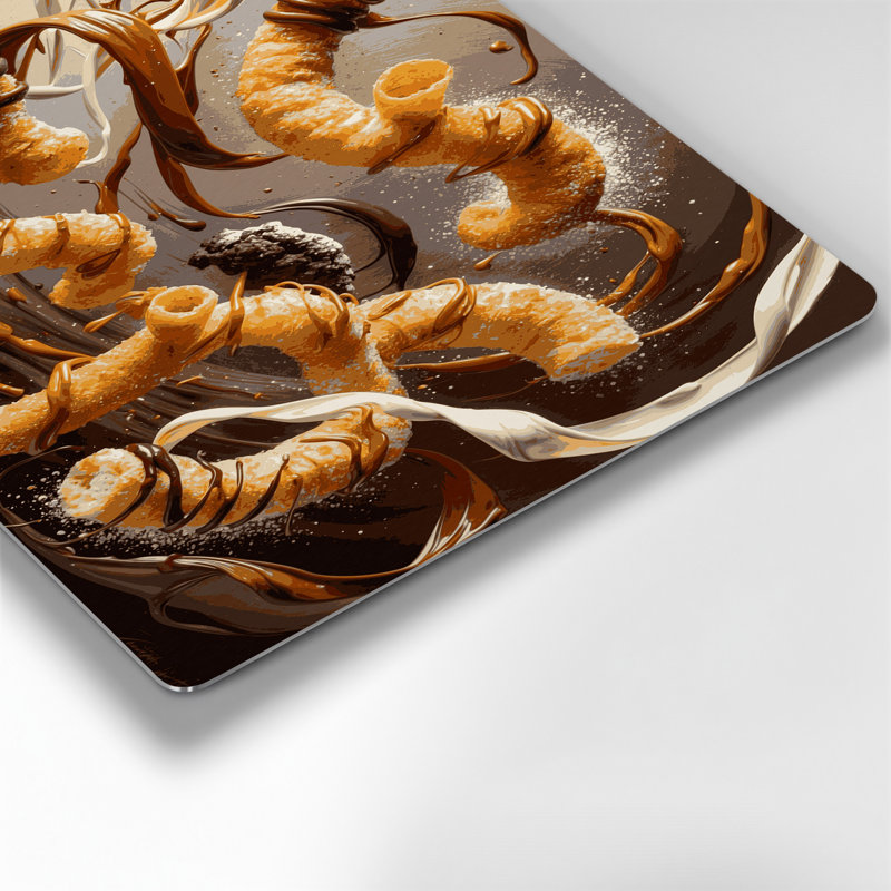Dessert, croûte de porc, art mural en métal brun, 24" H x 36" W