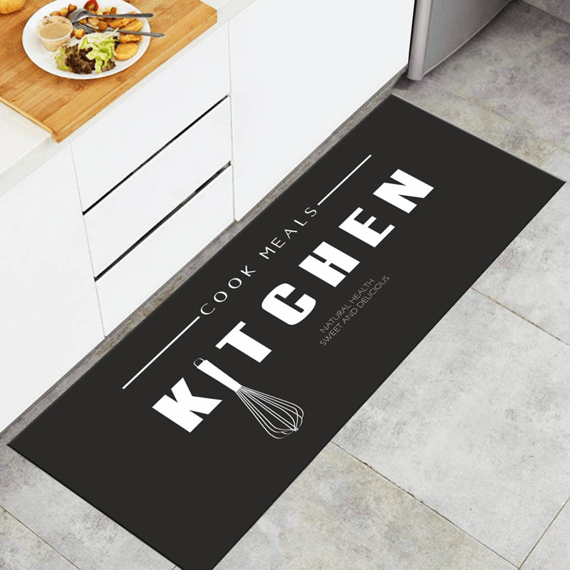 Tapis en jute tissé à la machine en noir / blanc, Rectangle 2 pi 7 po x 4 pi 11 po