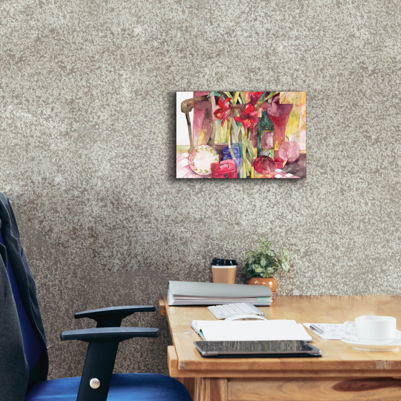 Art mural sur toile Winston Porter «Red Amaryllis» par Annelein Beukenkamp, H 12 po x l 18 po x P 0,75 po