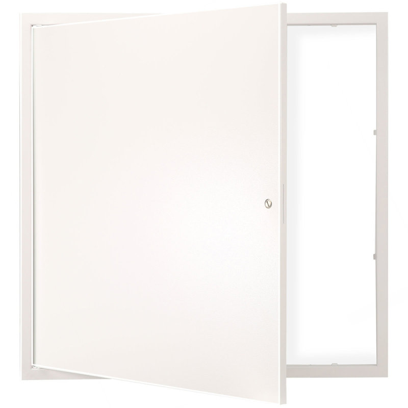 Panneau d'accès pour cloison sèche et plafond, panneaux d'accès de plomberie 16 x 16 po, porte d'accès renforcée, couvercle de trou de mur en acier robuste, panneau à charnière amovible facile à installer pour le câblage et les câbles, argent