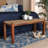Caelab Wicker/Seagrass Mahogany Wood Bench