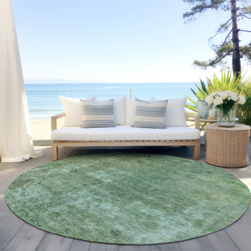 Tapis intérieur / extérieur vert Isadorae, 8 pi x 8 pi