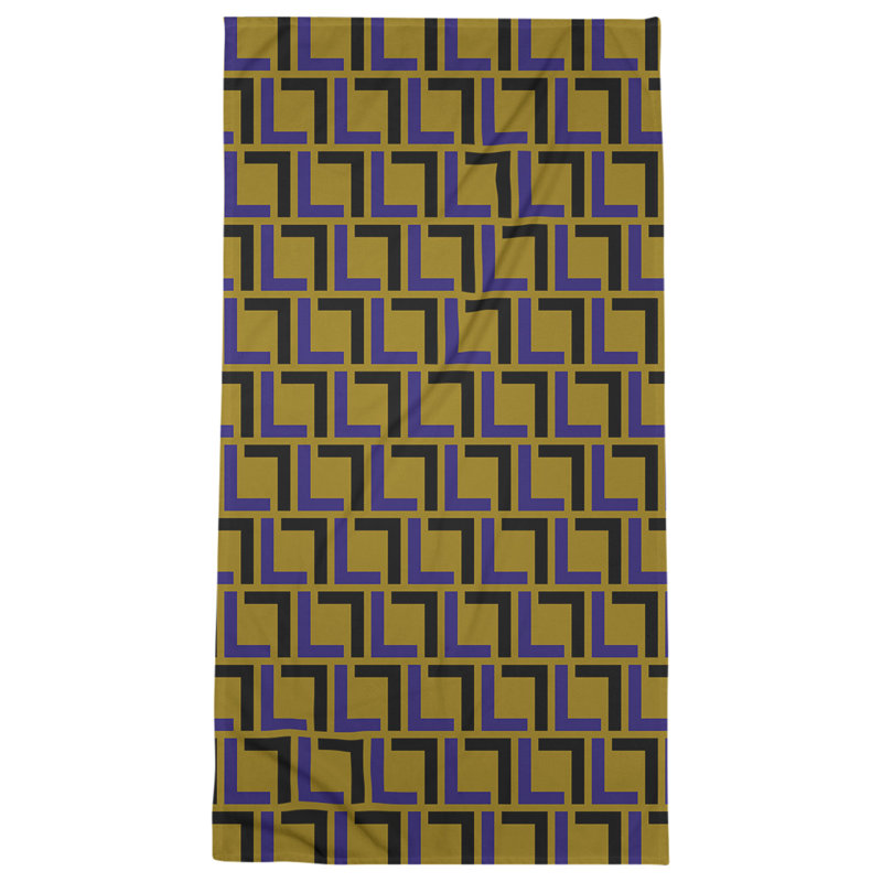 Bath Towel, Metallic Gold/Purple/Black