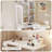 Modern Makeup Vanity with Adjustable LED-lit Mirror with Padded Stool, For Apartment and Small Space