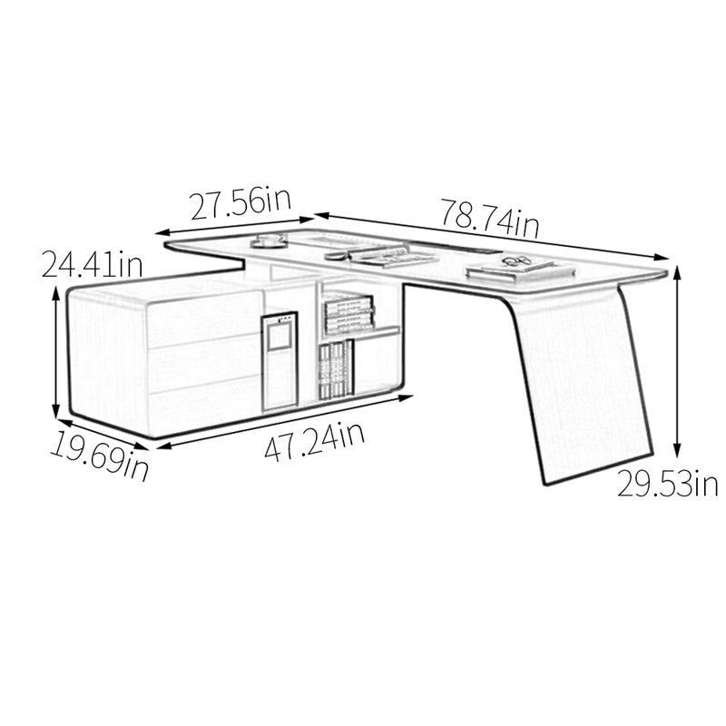 Voncia, H 29,53 po x l 78,74 po x P 47,24 po