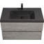 Meuble-lavabo flottant 36 po avec lavabo, meuble de rangement mural avec lavabo à quartz noir et tiroirs à fermeture en douceur entièrement assemblés-131994129