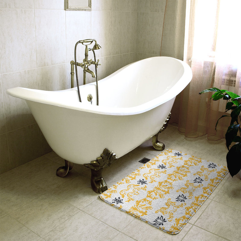 Tapis de bain Pittsburgh Football Baroque, l 21 po x L 34 po, Doré / blanc / noir