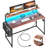 Computer Desk With Power Outlets Fast Charging Type-c Included, Gaming Desk With Led Lights, 47" Office Desk With Adjustable Monitor Stand, Small Desk Home Office Desks With Storage Bag & Hook-1884915204