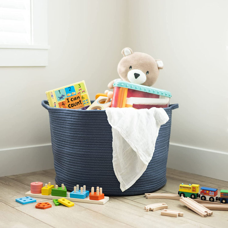 Laundry Cotton Basket, 14" H x 20" W x 20" D, Dark Gray