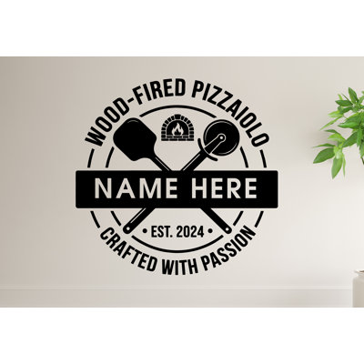 Adhésif décoratif pizza | Décor de restaurant et pizzéria | Art de la pizza | Nom personnalisé 1155DRS