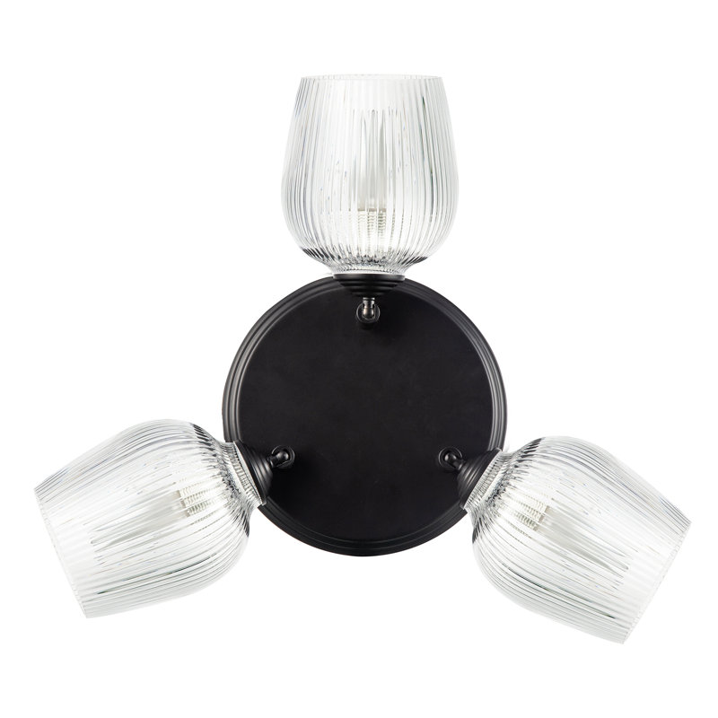Glass Semi Flush Mount, Matte Black