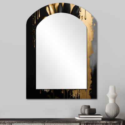 Miroir mural noir et doré Daisy II