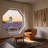 Stylish Upholstered Reading Chair With Ottoman Enhances Small Space Charm Ideal For Leisure Time-1248610368