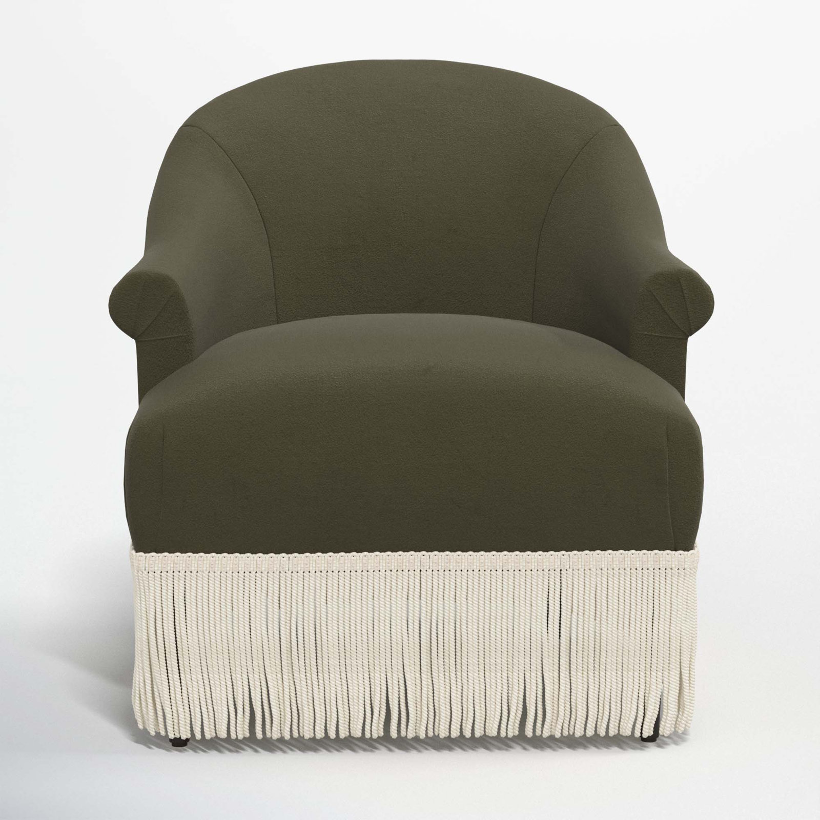 Callie Upholstered Wingback Chair, Classic Loden Velvet, Ivory