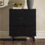 Commode 3 tiroirs style Mid-Century moderne en bois massif - noir | Bois