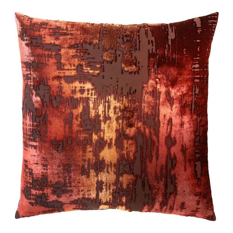 Brush Stroke Square Pillow Cover & Insert, 22"H x 22"W, Paprika