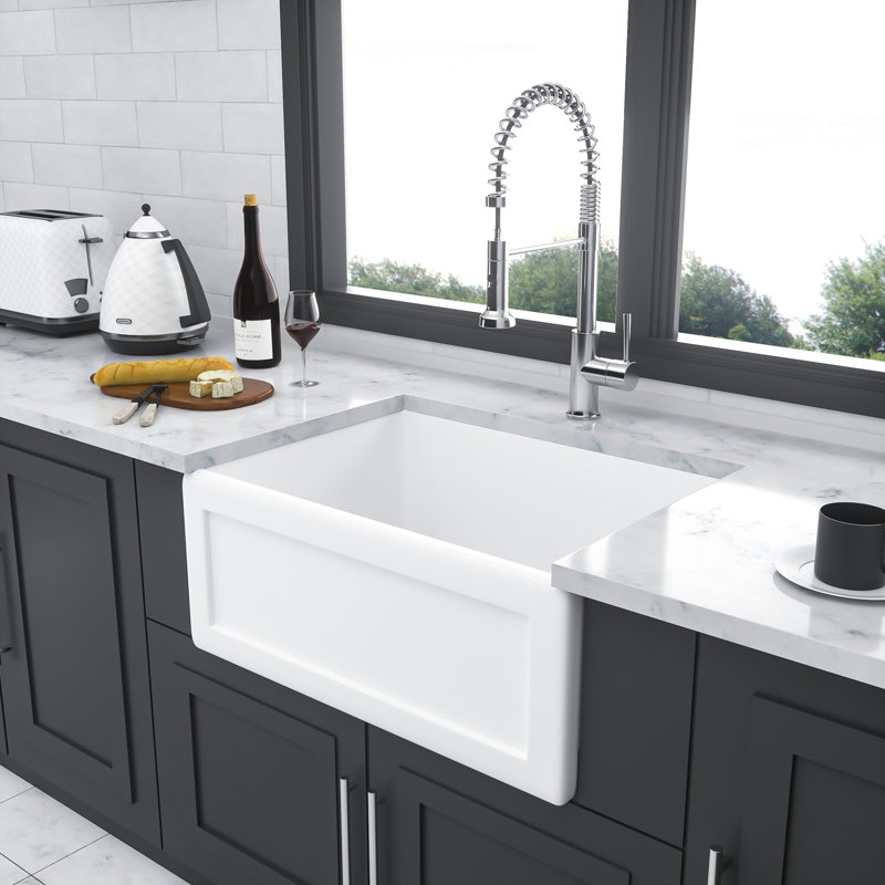 Compact Ceramic Farmhouse Sink - Laundry Room Design
