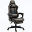 Fauteuil de jeu de course avec similicuir diamant et repose-pieds